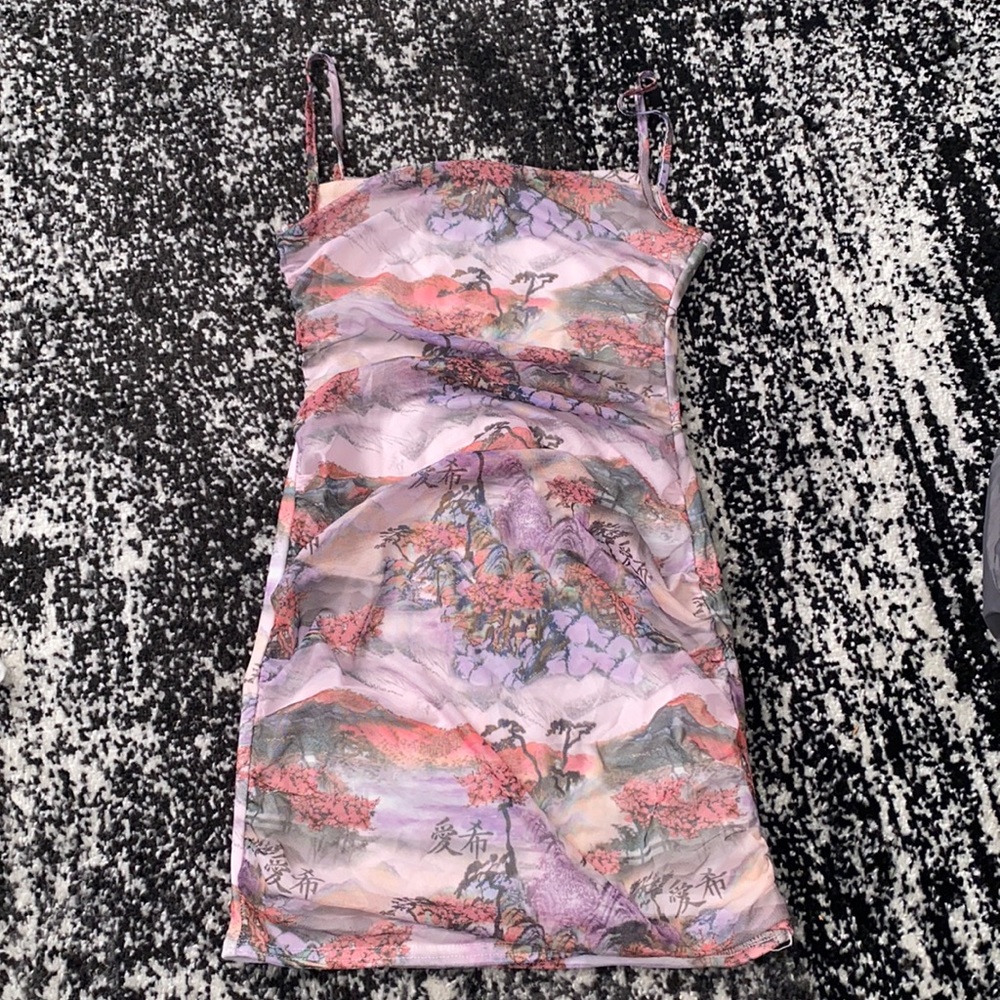 Purple dress from pretty little thing.